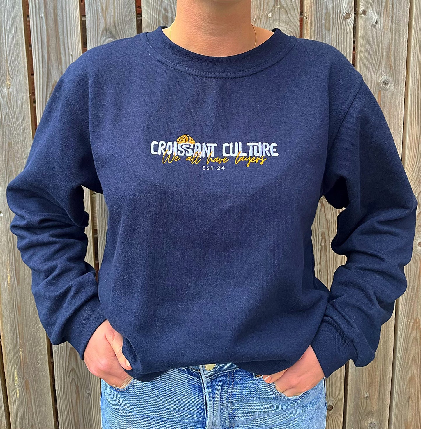 Navy Croissant Culture Sweatshirt