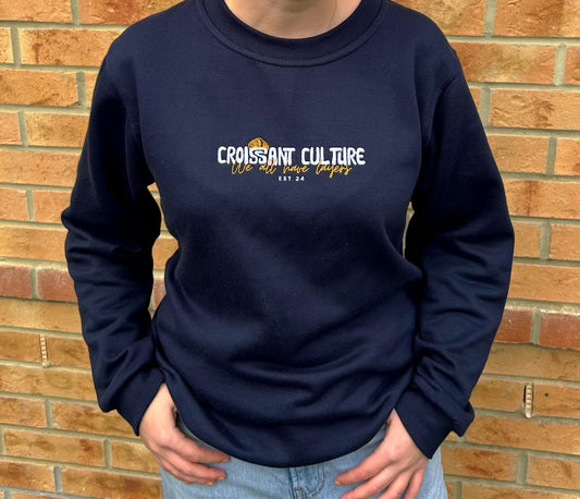 Navy Croissant Culture Sweatshirt