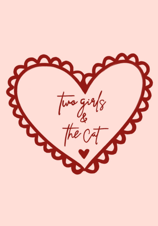 Two Girls & The Cat(s) Print