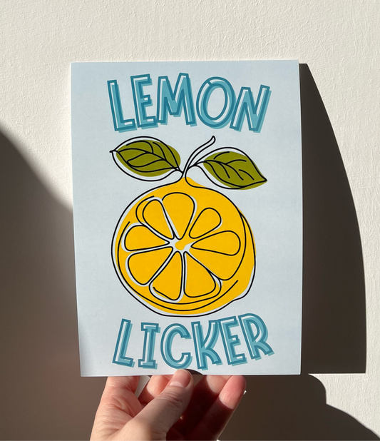 A5 Lemon Licker Art Print